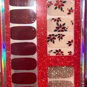 Dashing Diva Gloss Ultra Shine Gel Nail Strips Holiday Poinsettia Princess 32ct